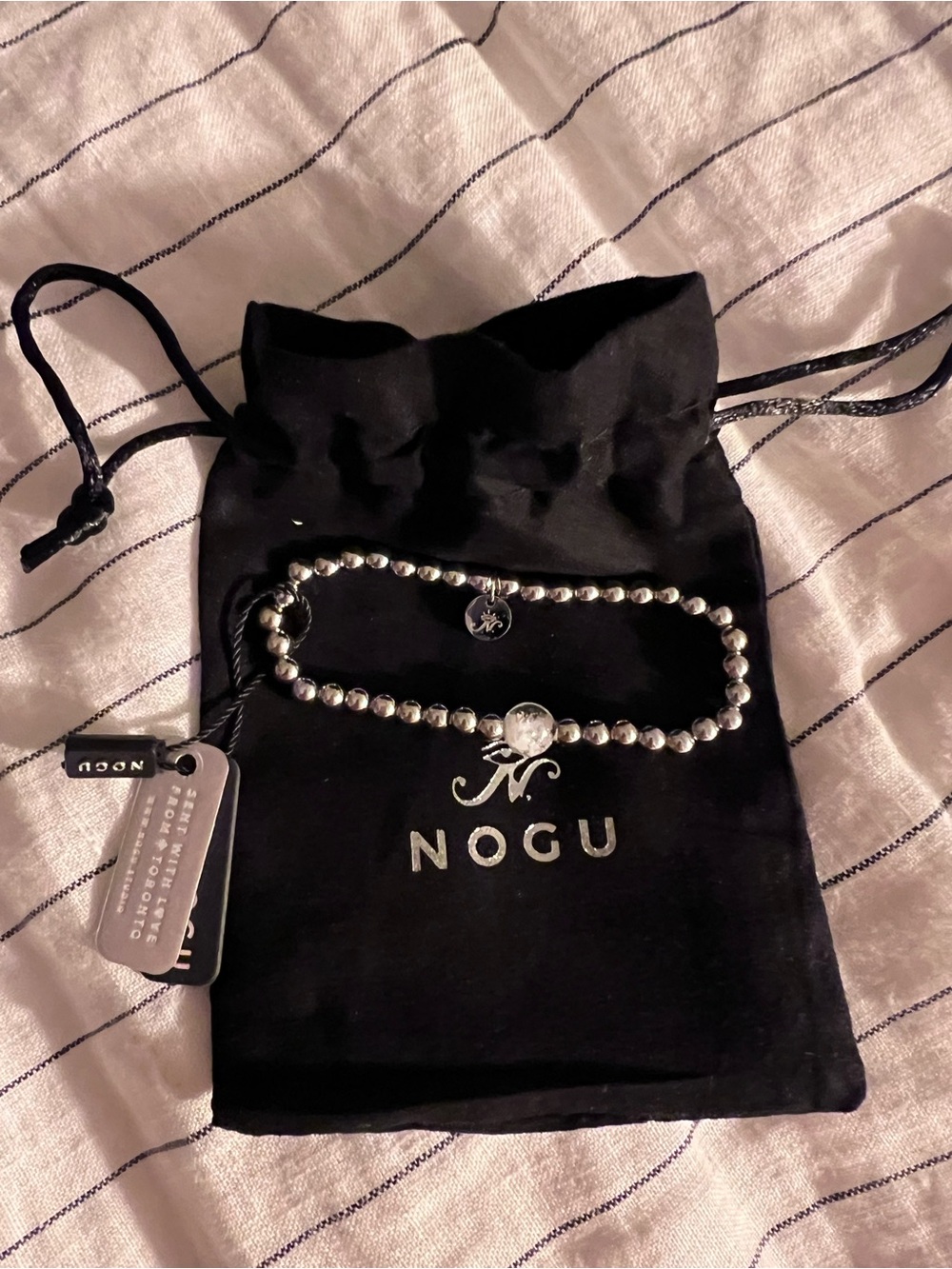 3/$200🪴— BNWT NOGU 925 Silver Bracelet with Crystal Accent